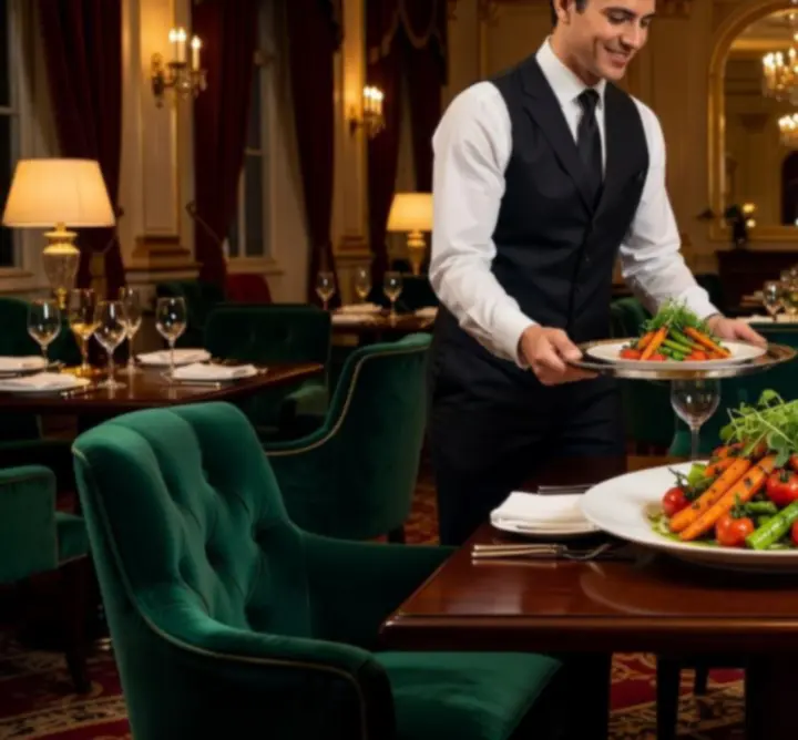 Chef plating seasonal market specials in a luxury restaurant
